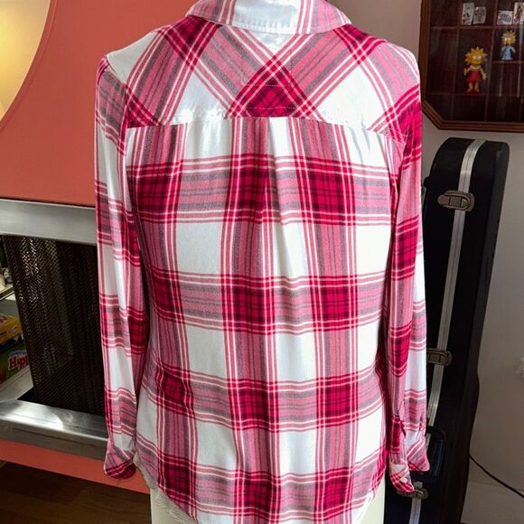 Rails ‘Hunter’ Plaid Shirt 👚 in Raspberry & White SOFT Pocket. - Picture 7 of 17